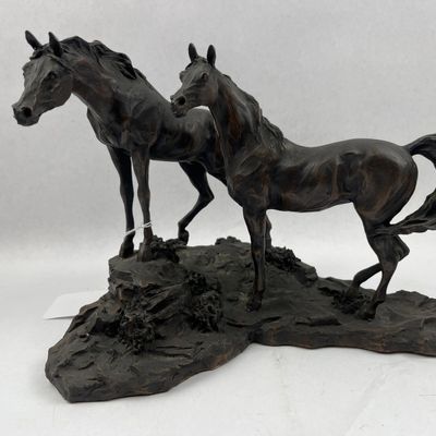Sale Photo Thumbnail #150: Lanford Monroe 1973 Bronze Two Horses