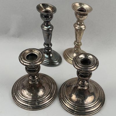 Sale Photo Thumbnail #90: Set Silver-Plated Baluster Candlesticks