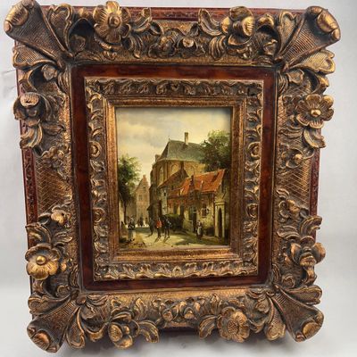 Sale Photo Thumbnail #382: Talley, Dutch Street Scene, Oil/Panel