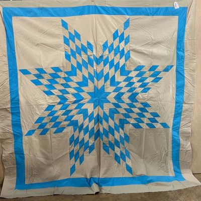 Sale Photo Thumbnail #82: Cotton Lone Star Pattern Quilt Top