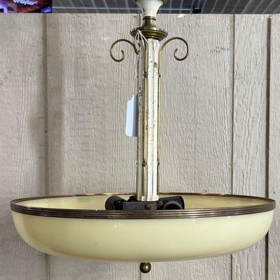 Sale Photo Thumbnail #526: Art Deco 4-Light Custard Glass Pendant
