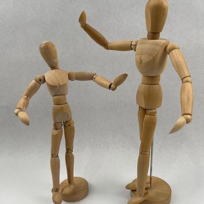 Sale Photo Thumbnail #211: Pair Articulated Wood Artist Mannequins