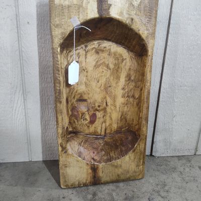 Sale Photo Thumbnail #171: Hand-Carved Rectangular Wood Dough Bowl