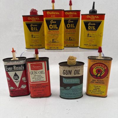 Sale Photo Thumbnail #470: Outers, Sears & Hoppe's Vtg Oiler Tins