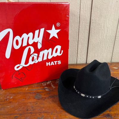 Sale Photo Thumbnail #373: Tony Lama Black Wool Felt Cowboy Hat