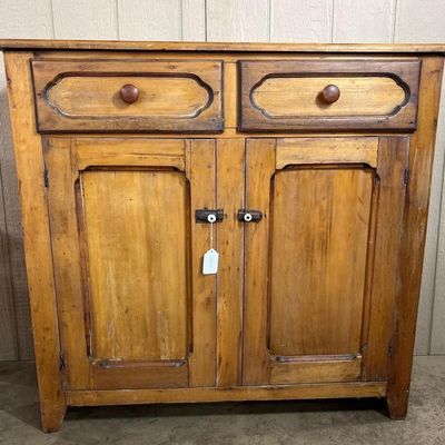 Sale Photo Thumbnail #69: American Primitive Pine Jelly Cupboard