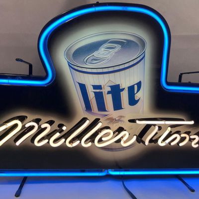 Sale Photo Thumbnail #51: Fallon Miller Lite & Time Neon Sign