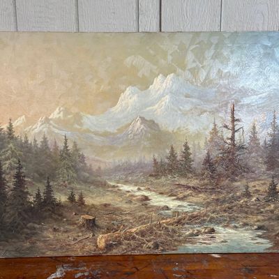 Sale Photo Thumbnail #295: Frank Kanskey, Mountain w/ Stream, O/C