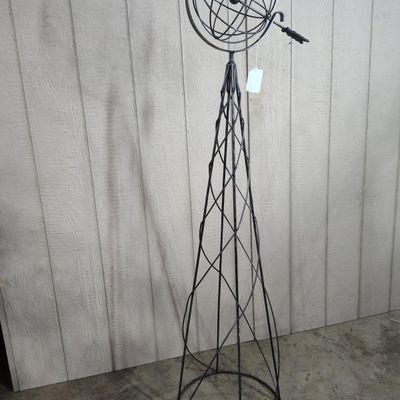 Sale Photo Thumbnail #387: Wrought Metal Armillary Sphere Obelisk