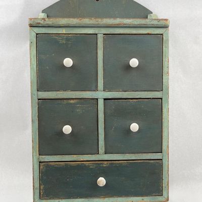 Sale Photo Thumbnail #218: American Primitive 5-Drawer Spice Chest