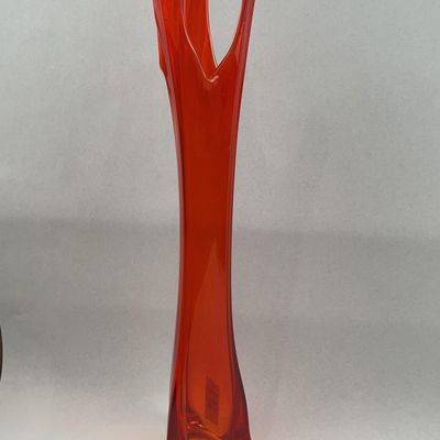 Sale Photo Thumbnail #334: Persimmon Swung Glass Three Finger Vase