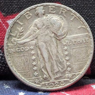 Sale Photo Thumbnail #262: 1926-S Standing Liberty 90% Silver Quarter - XF+