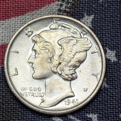 Sale Photo Thumbnail #24: 1941-S Mercury 90% Silver Dime