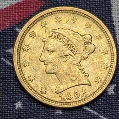 1853 $2.5 GOLD Liberty - XF, 90% Gold
