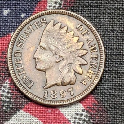 Sale Photo Thumbnail #344: 1897 Indian Head Cent - VF