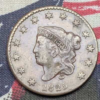 Sale Photo Thumbnail #340: 1825 Coronet Head Large Cent - XF (N-2   R-2)