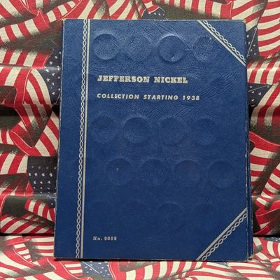 Sale Photo Thumbnail #235: Complete Whitman Jefferson Nickel Folder, 65 Coins, Includes All Eleven Silver War Time Nickels and Key Dates