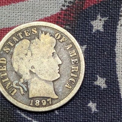 Sale Photo Thumbnail #321: 1897 Barber 90% Silver Dime