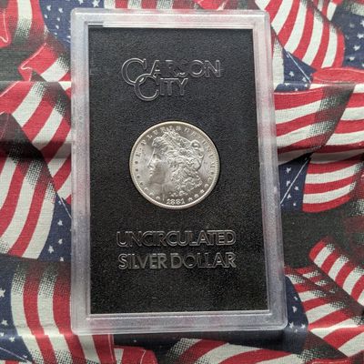 Sale Photo Thumbnail #228: 1881-CC Morgan Uncirculated 90% Silver Dollar - Slabbed