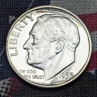 Sale Photo Thumbnail #89: 1953 Roosevelt 90% Silver Dime