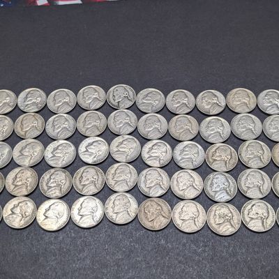 Sale Photo Thumbnail #263: (50) Mixed Dates and Mint Marks Jefferson Nickels