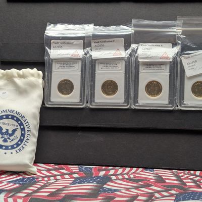 Sale Photo Thumbnail #385: 2011 Four-Coin Presidential Dollar Set - GOLD Enriched!!!