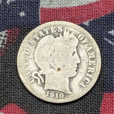 Sale Photo Thumbnail #268: 1910 Barber 90% Silver Dime