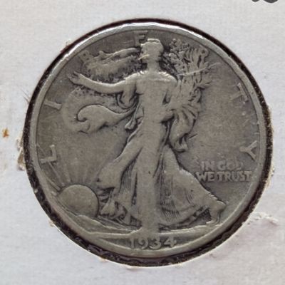 Sale Photo Thumbnail #185: 1934-S Walking Liberty 90% Silver Half Dollar