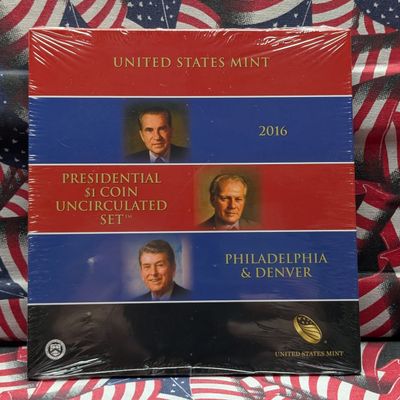 Sale Photo Thumbnail #450: 2016 P&D U.S. Mint Presidential $1 Coin UNC Set in Sealed OGP w/ COA