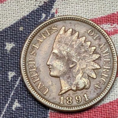 Sale Photo Thumbnail #118: 1891 Indian Head Cent - VF
