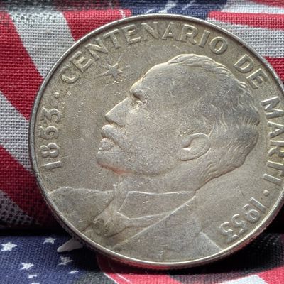 1953 Caribbean 1 Silver Peso, 90% Silver 26.7295g