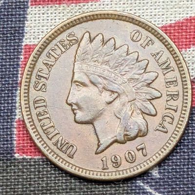 Sale Photo Thumbnail #166: 1907 Indian Head Cent - XF/AU