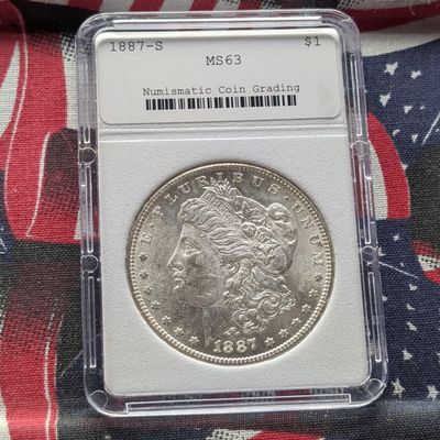 Sale Photo Thumbnail #150: 1887-S Morgan 90% Silver Dollar - NCG Cert. MS63