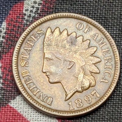 Sale Photo Thumbnail #449: 1897 Indian Head Cent - AU+