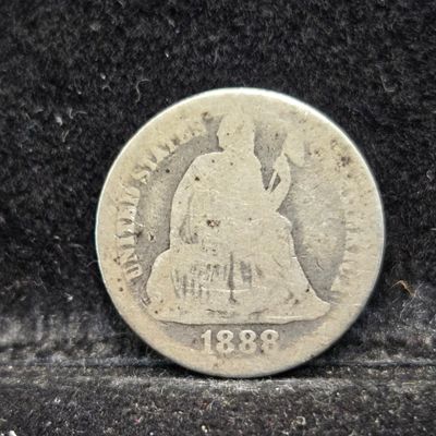 Sale Photo Thumbnail #26: AG - 1888 Seated Liberty 90% Silver Dime