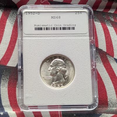 Sale Photo Thumbnail #22: 1952-D Washington 90% Silver Quarter - NCG Cert. MS68