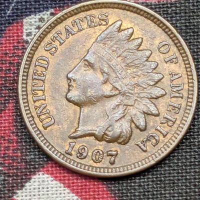 Sale Photo Thumbnail #100: 1907 Indian Head Cent - AU+
