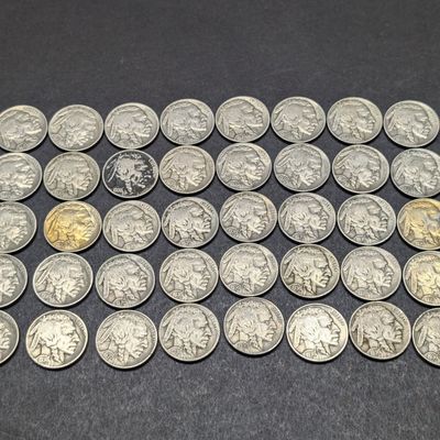 Sale Photo Thumbnail #255: (40) 1936 Indian Head Buffalo Nickels, Good Readable Dates