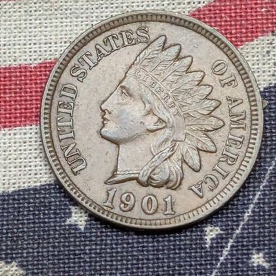 Sale Photo Thumbnail #140: 1901 Indian Head Cent - AU+