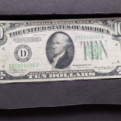 Sale Photo Thumbnail #126: 1934 A Series $10 Federal Reserve Note - XF