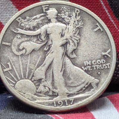 Sale Photo Thumbnail #422: OBV. 1917-S Walking Liberty 90% Silver Half Dollar - VF+