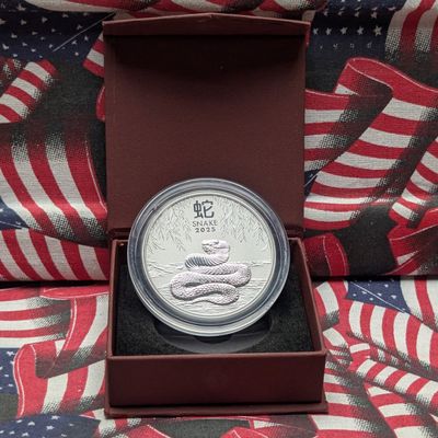 Sale Photo Thumbnail #79: 2 Oz. .9999 FINE SILVER 2025 Australia $2 Snake Coin in Capsule, Not Original Display Box