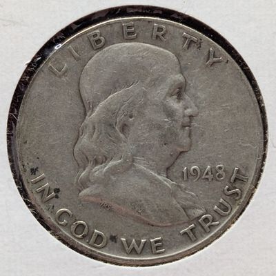 Sale Photo Thumbnail #287: 1948 Franklin 90% Silver Half Dollar