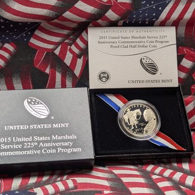 Sale Photo Thumbnail #53: 2015-S PROOF U.S. Marshals Commemorative Half-Dollar W/ OGP & COA