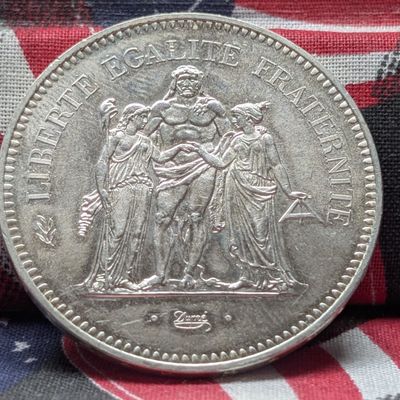 Sale Photo Thumbnail #37: 1974 France 50 Silver Francs, 90% Silver 30g
