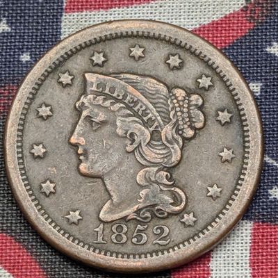 Sale Photo Thumbnail #425: 1852 Braided Hair Large Cent