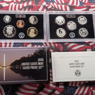 Sale Photo Thumbnail #281: 2020-S U.S. Mint Silver Proof Set With ATB Quarters & Anti-Discrimination Sacagawea Dollar in OGP w/ COA - (7) .999 Silver Coins