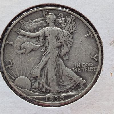 Sale Photo Thumbnail #149: 1938 Walking Liberty 90% Silver Half Dollar