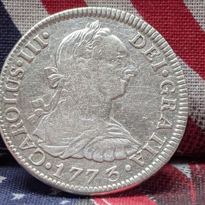 Sale Photo Thumbnail #387: 1773 Mexico 2 Silver Reales, 90.3% Silver 6.75g