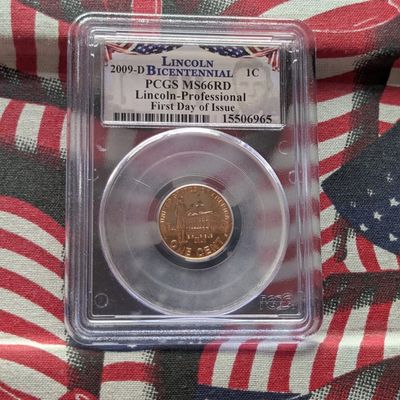 Sale Photo Thumbnail #437: 2009-D Lincoln Bicentennial Professional Life Cent - PCGS MS66 RD - First Day of Issue